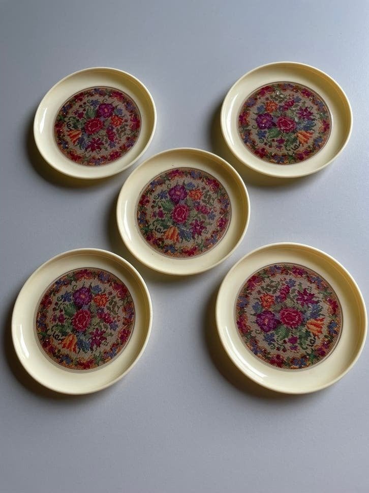 5 brocante onderzetters, Ophalen of Verzenden