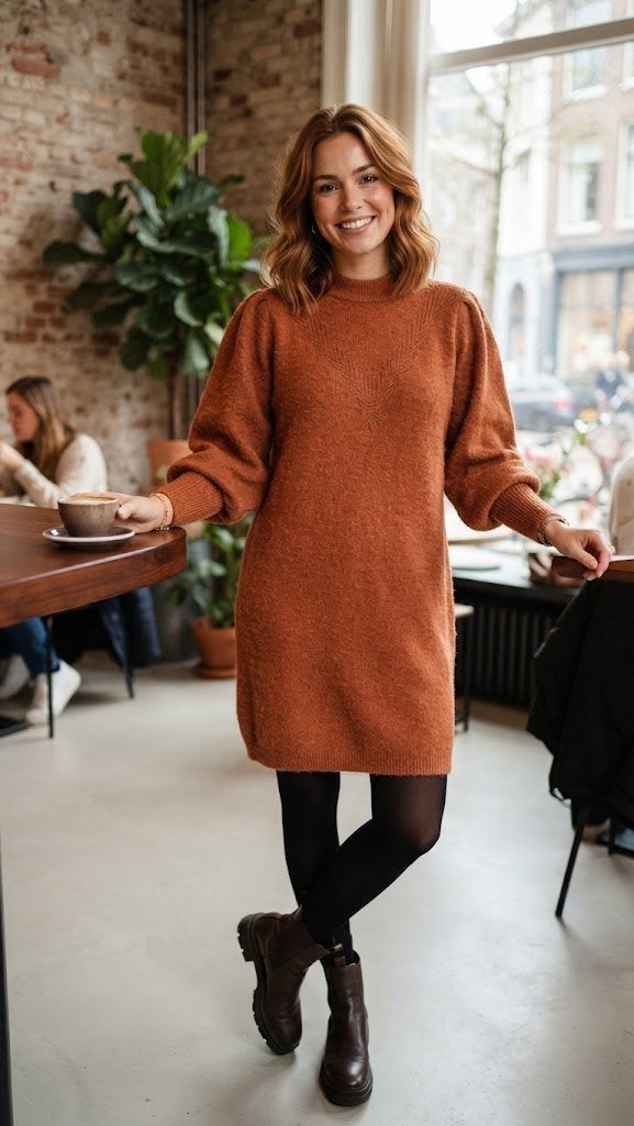 Jurk Cotton Club, Bruin, Verzenden, Maat 46/48 (XL) of groter, Zo goed als nieuw