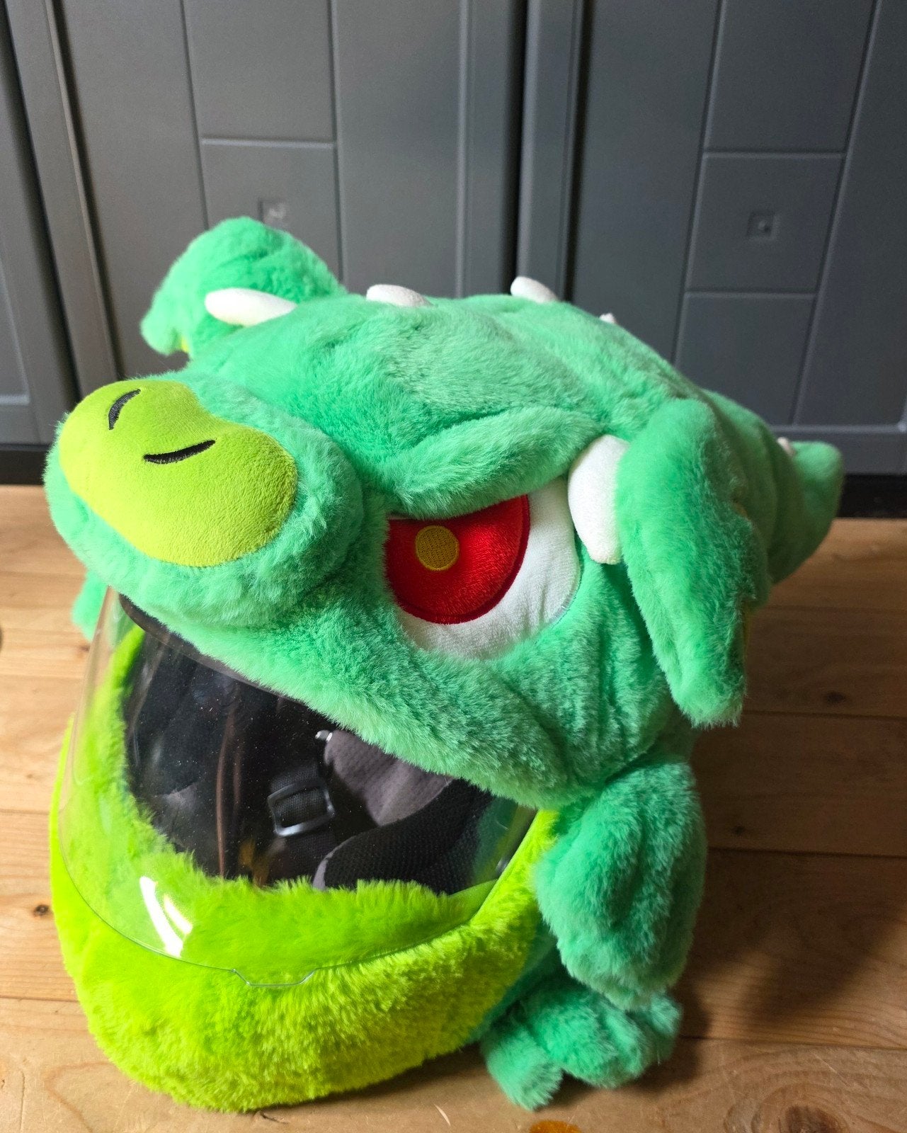 Unieke Groene Draak cover integraalhelm., Motoren, Kleding | Motorhelmen, Overige merken, Verzenden, XL, Integraalhelm