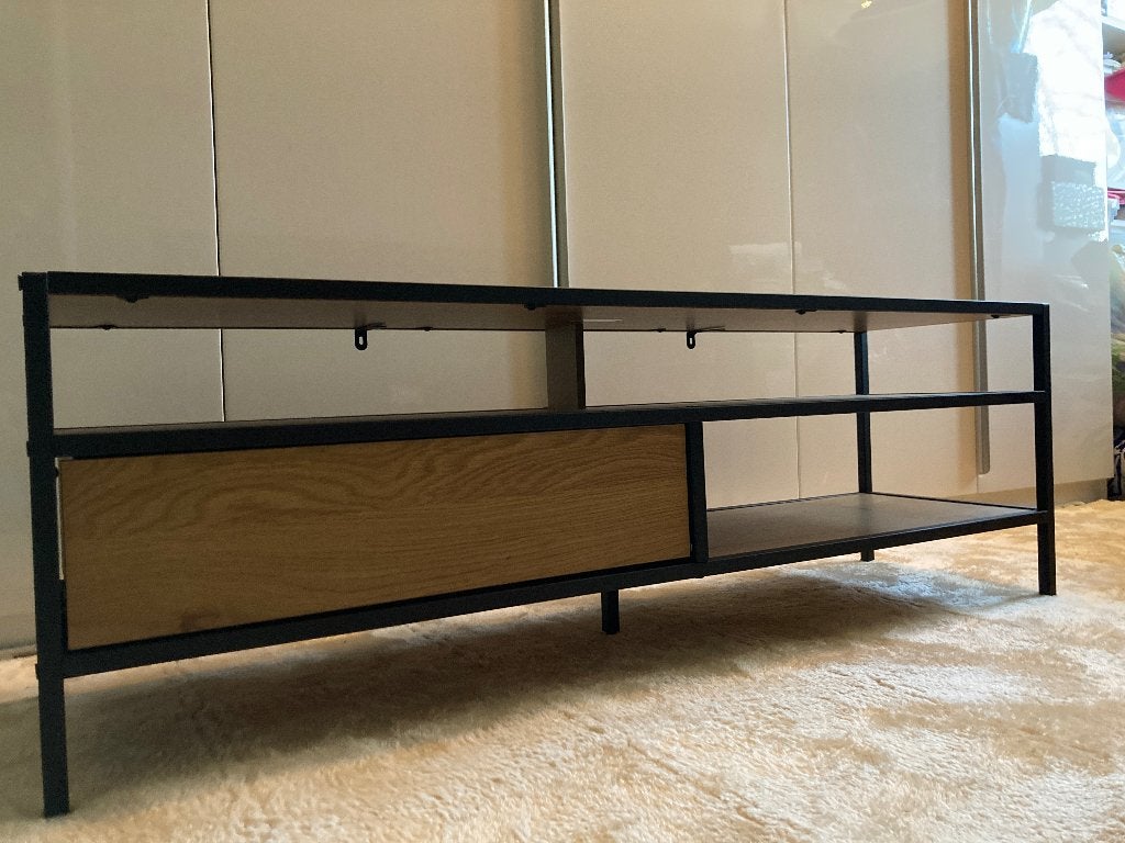 tv meubel met 1 lade ., 100 tot 150 cm, Zo goed als nieuw, Minder dan 100 cm, Industrieel