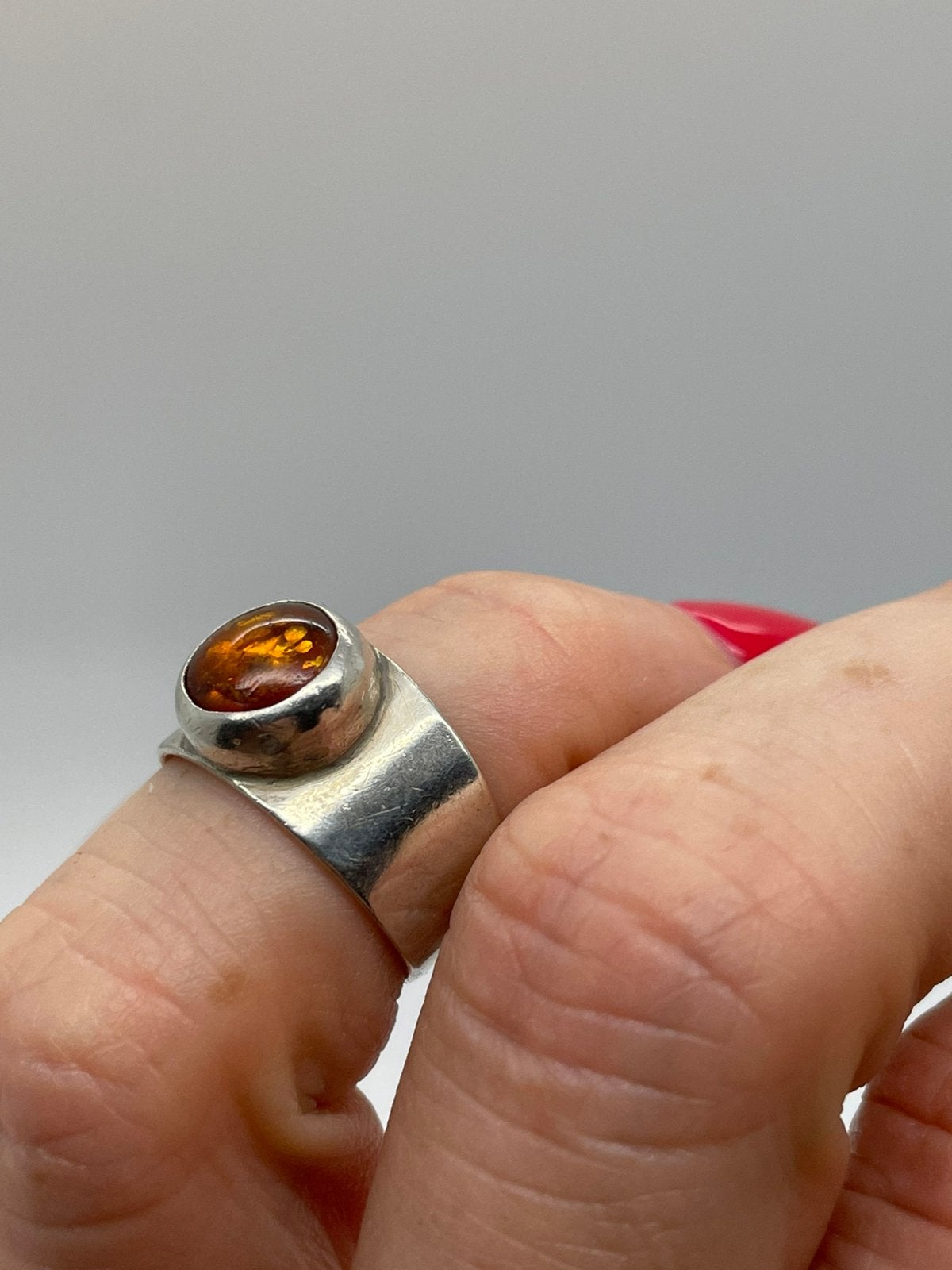 E335 Prachtige zilveren Georg Kramer ring maat 16, Ophalen of Verzenden, Zilver, Ring, Met edelsteen