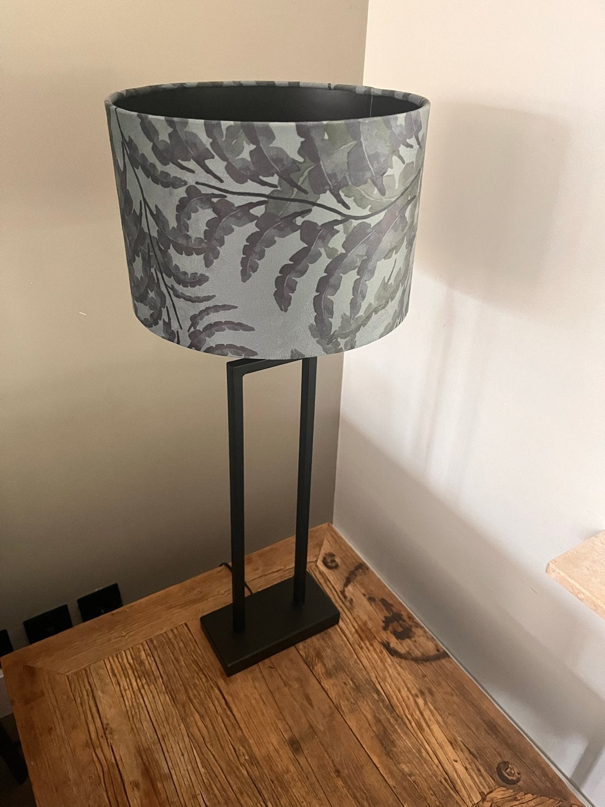 Riviera Maison Tafellamp met Bladprint Kap, Ophalen, Groen, Riviera Maison, Zo goed als nieuw