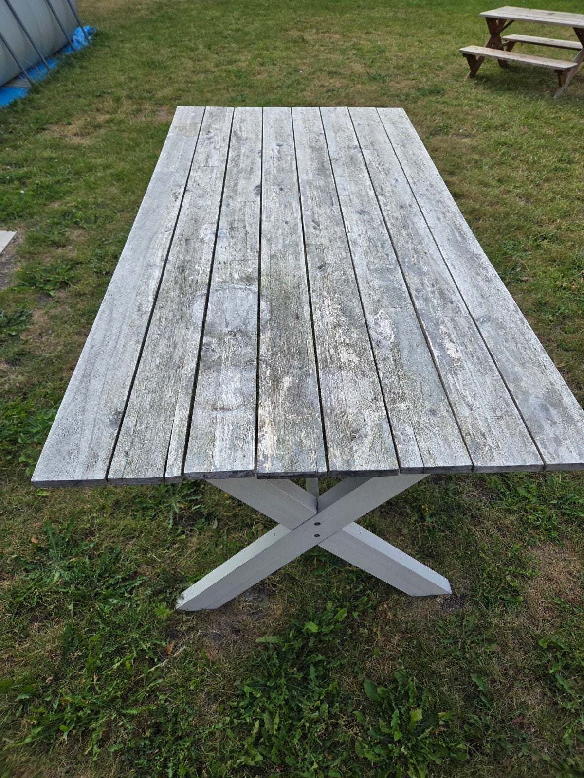 Tuintafel, Tuin en Terras, Tuintafels, Ophalen, Gebruikt, Rechthoekig, Hout