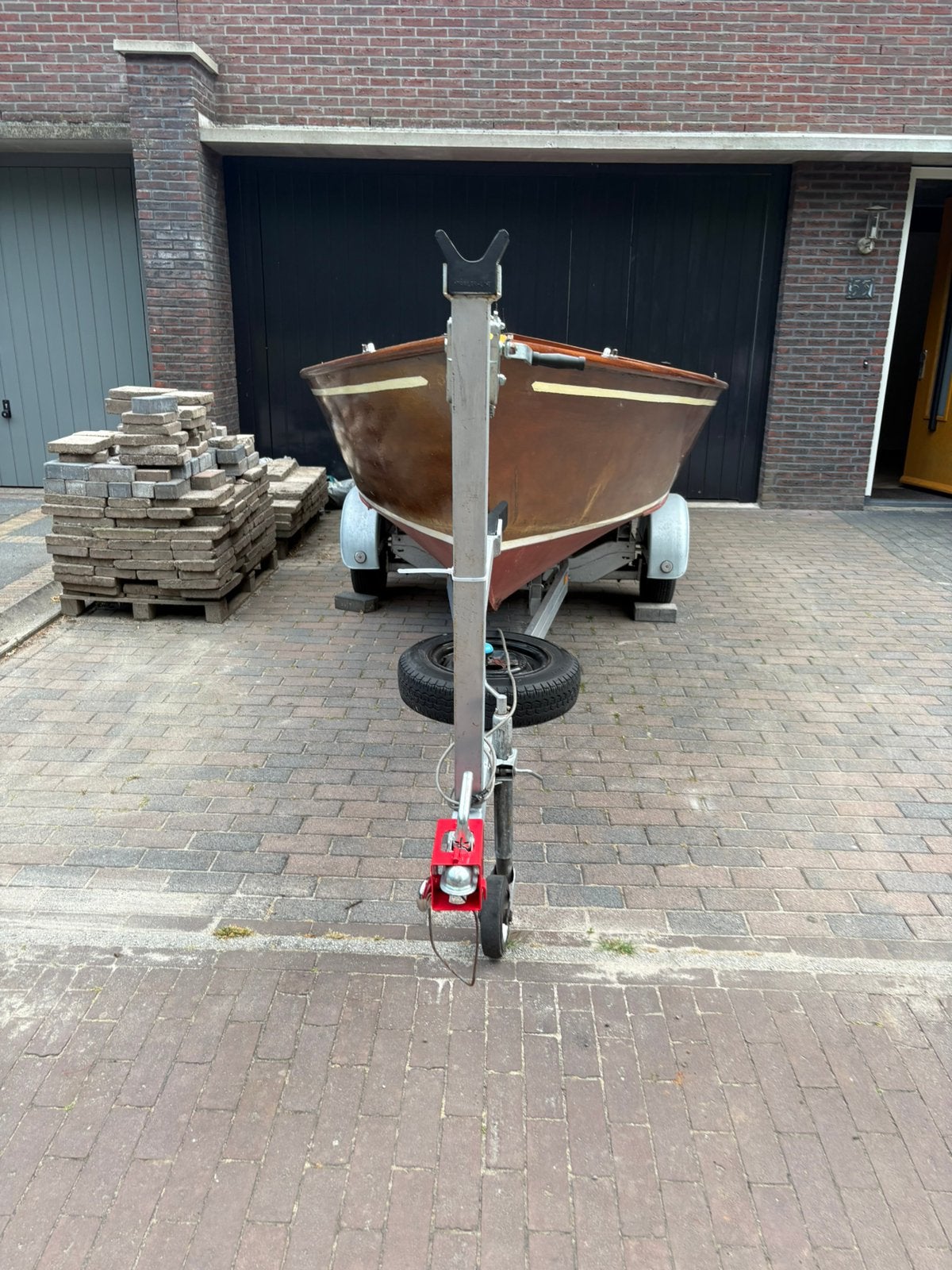 Spanker hout met trailer MOET WEG!!, Spanker, Zo goed als nieuw, Hout, Ophalen