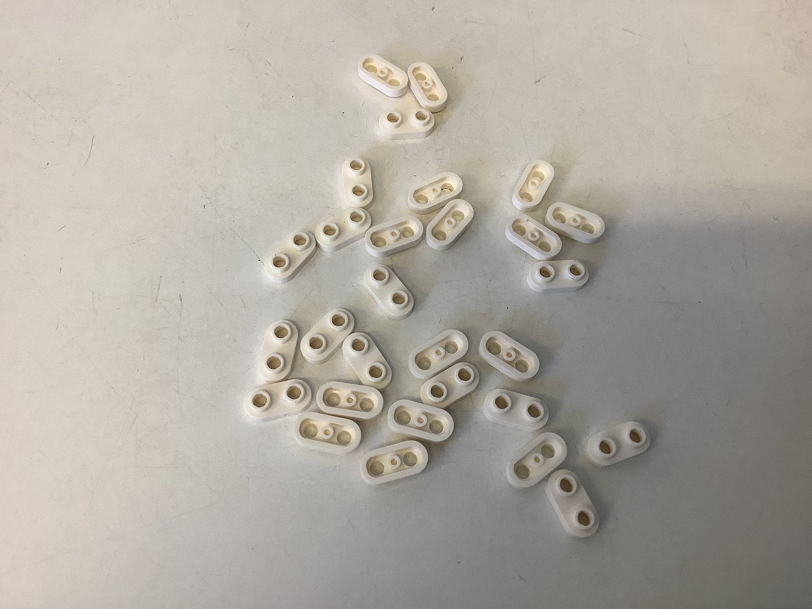 Lego plaat 1x2 afgerond met open noppen wit, Ophalen of Verzenden, Gebruikt, Losse stenen, Lego