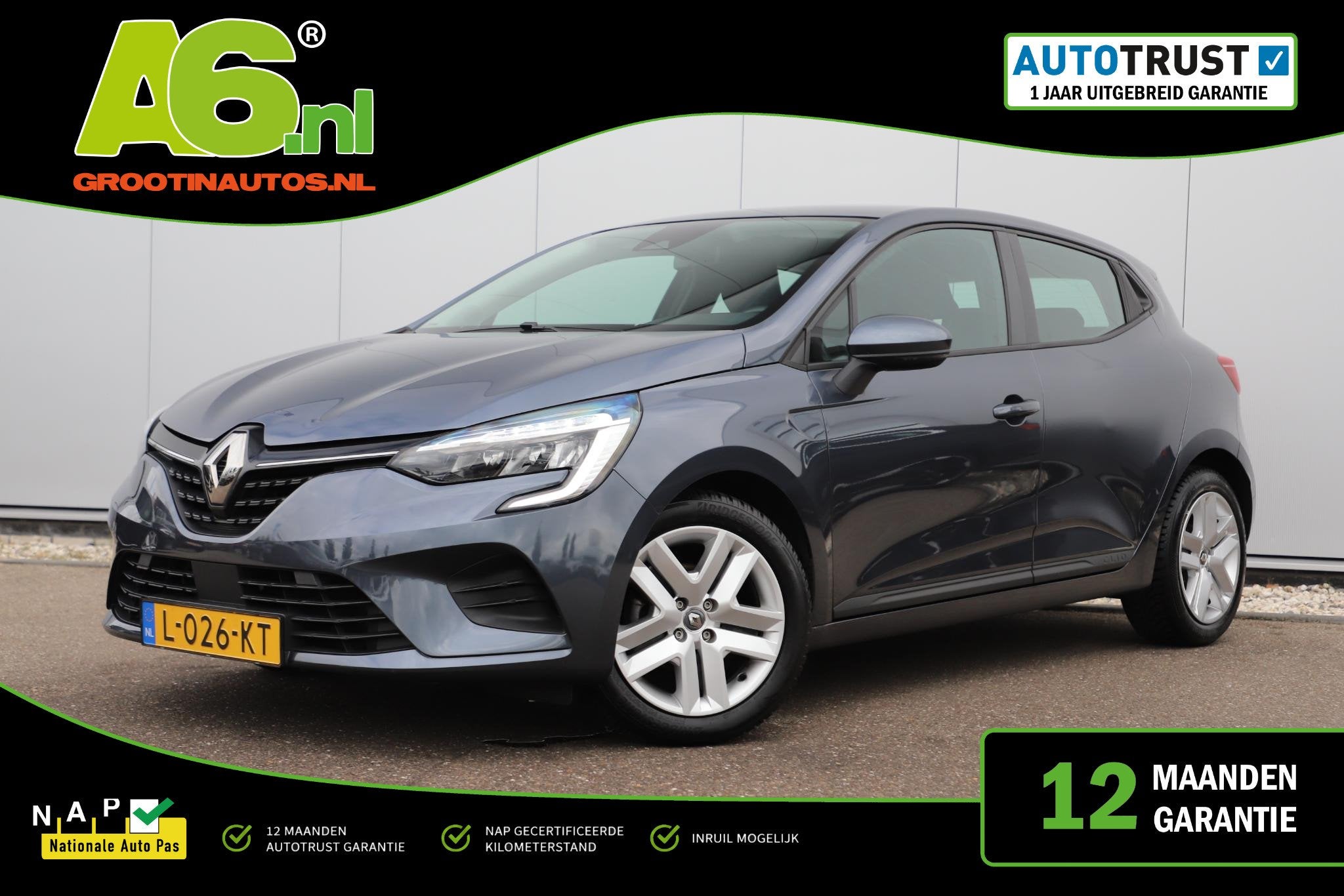 Renault Clio 1.0 TCe Zen Navigatie Carplay Android Airco Cru, Auto's, Renault, Bedrijf, Te koop, Clio, ABS, Airbags, Airconditioning