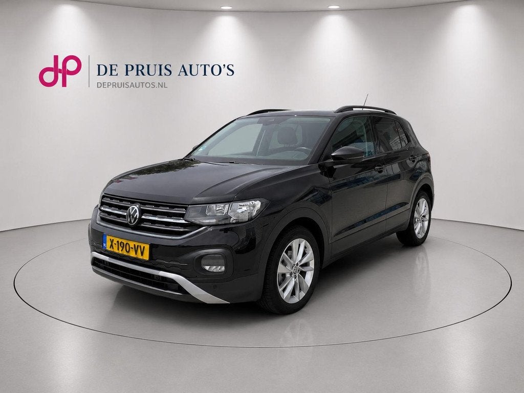 Volkswagen T-Cross 1.0 TSI Style Camera Virtual cockpit Appl, Auto's, Volkswagen, Gebruikt, Euro 6, Met garantie (alle), Zwart
