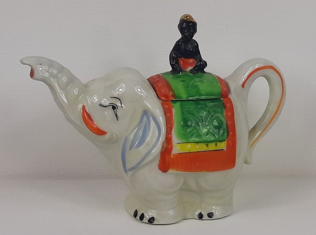 f020-Porseleinen olifant met een jongen zitten op z'n rug., Antiek en Kunst, Verzenden