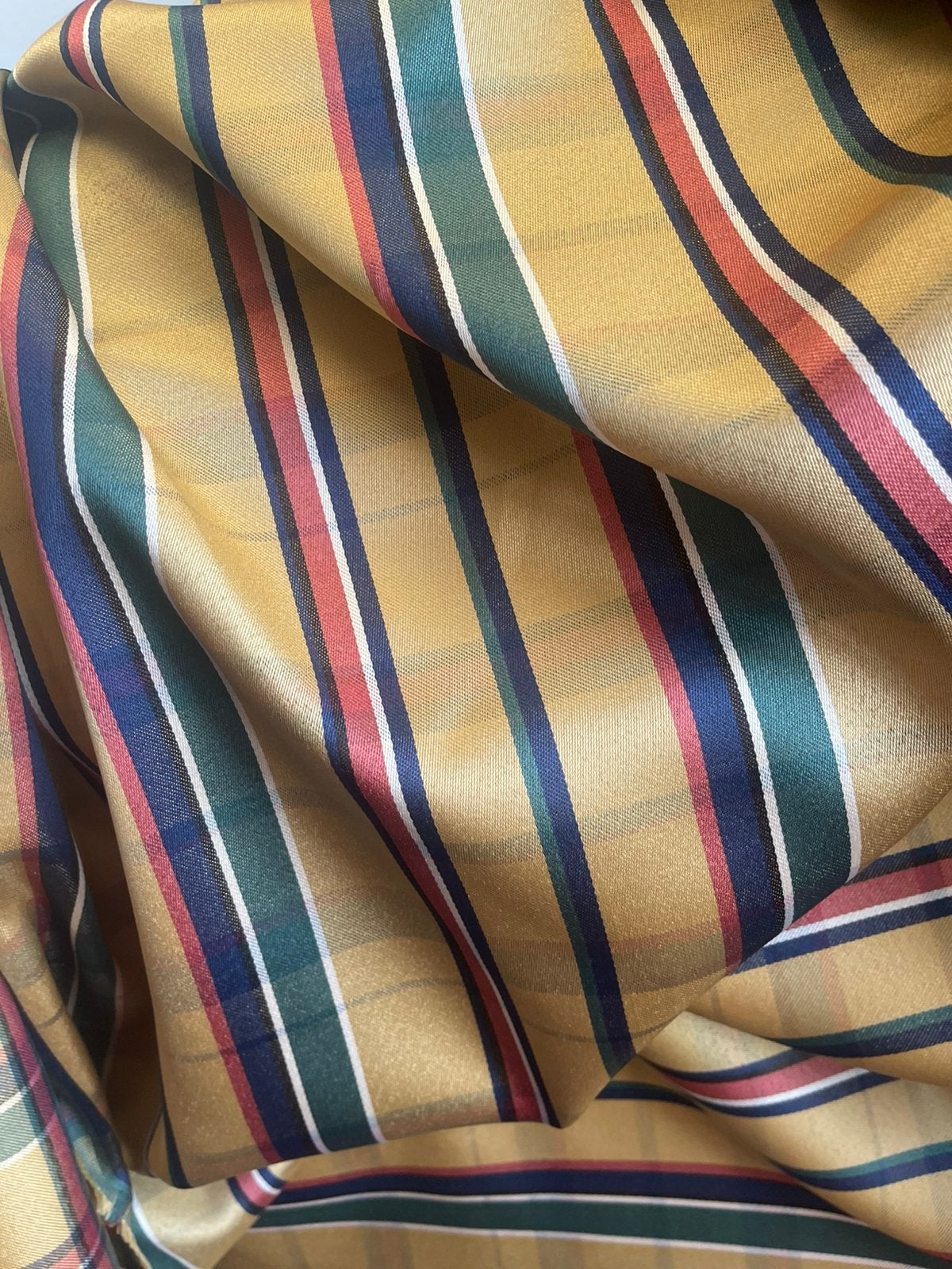 Vintage meubelstof gordijnstof Schotse ruit/streep,op rol 9m, Ophalen, Overige materialen, Meerkleurig, 120 cm of meer