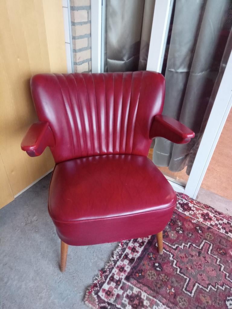 Cocktail fauteuil Theo Ruth jaren 50, Ophalen of Verzenden, 75 tot 100 cm, 50 tot 75 cm