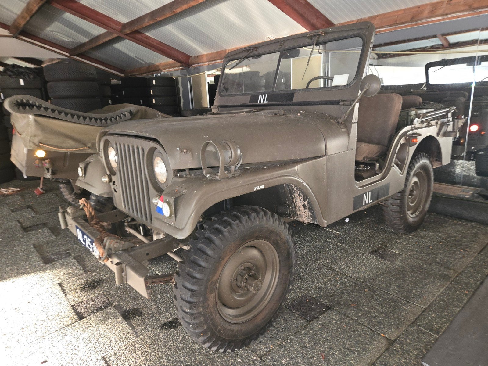 Nekaf Jeep 1956 Groen, 450 kg, Zwart, 907 kg, Cabriolet