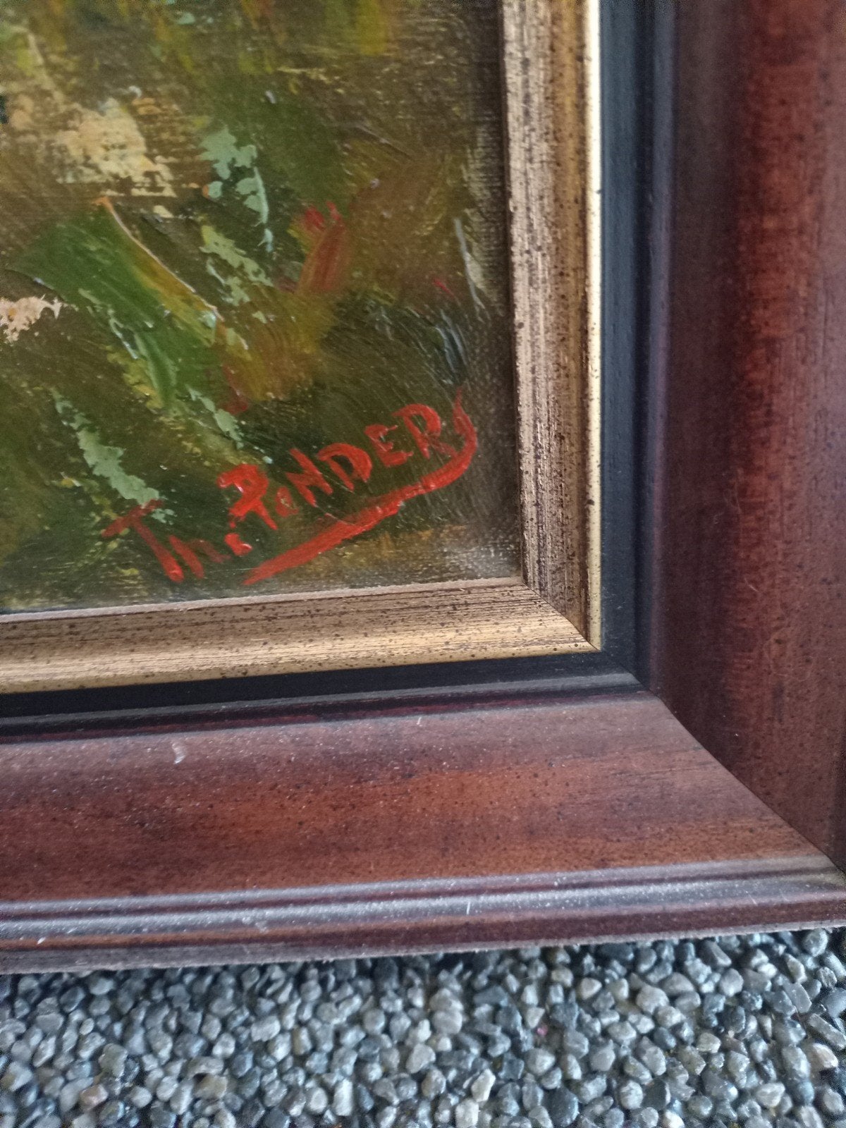 Olieverfschilderij: Boslandschap met water en brug, Antiek en Kunst, Kunst | Schilderijen | Klassiek, Ophalen of Verzenden