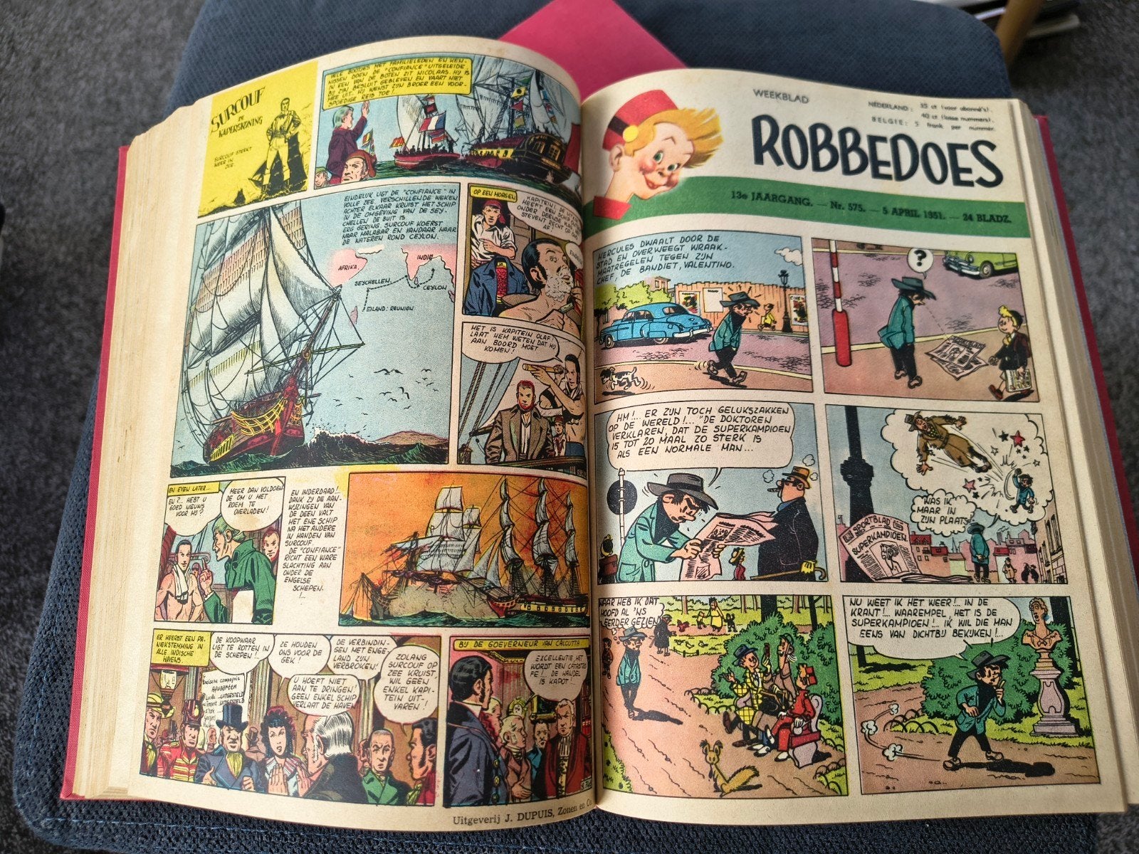 Robbedoes jaargang 1951 - ingebonden verzamelalbums, Boeken, Gelezen, Complete serie of reeks, Ophalen of Verzenden, Dupuis