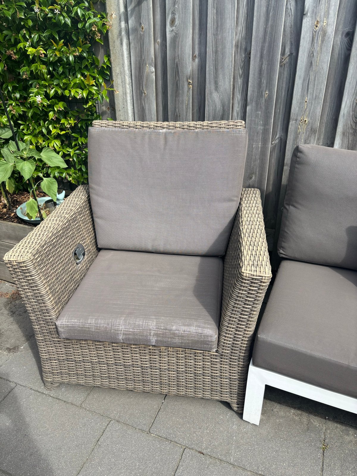 Life Garden Tuinstoel met verstelbare rugleuning, Ophalen, Gebruikt, Wicker, Verstelbaar