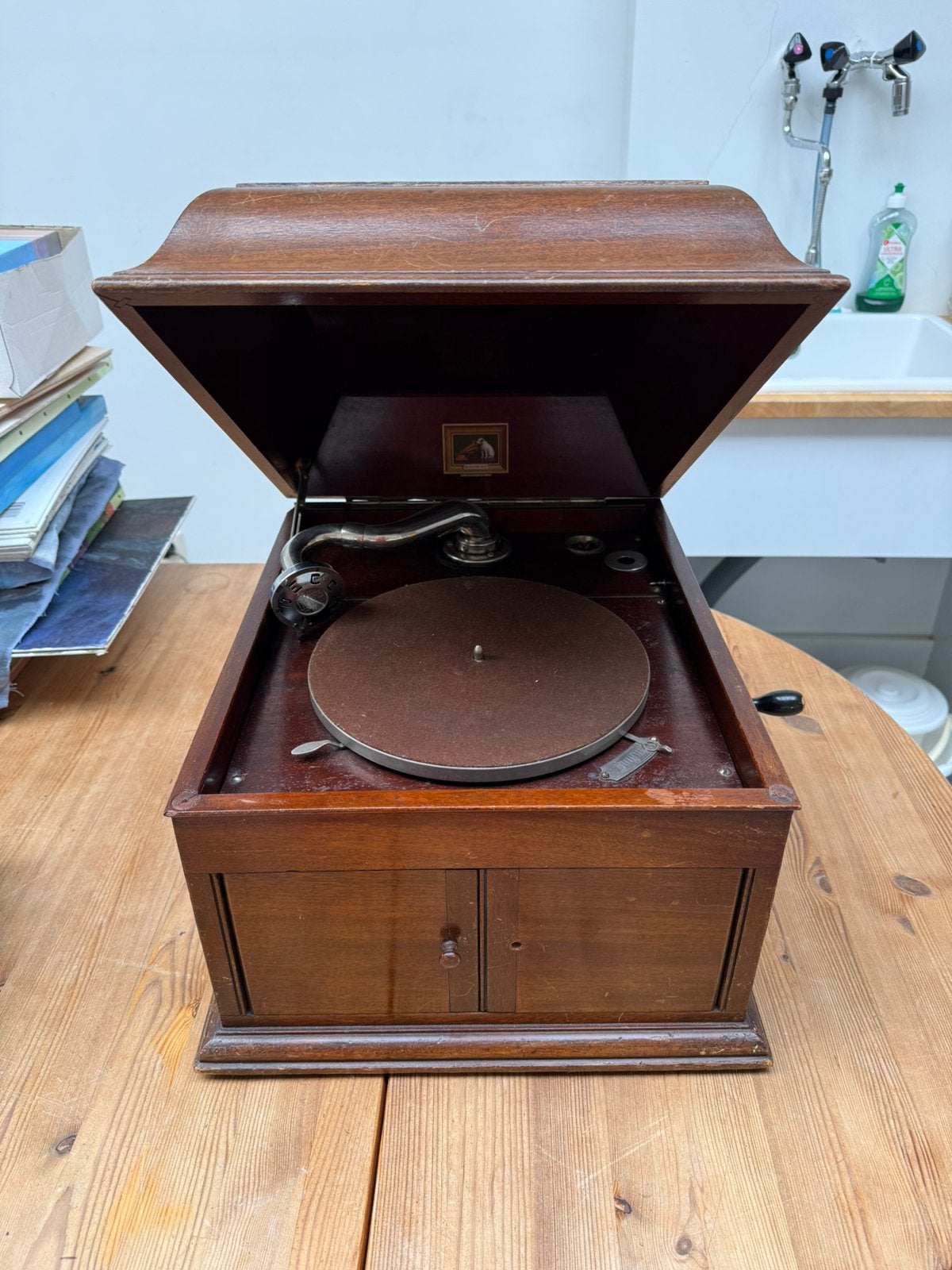 Antieke HMV grammofoon – His Master’s Voice, Antiek en Kunst, Ophalen
