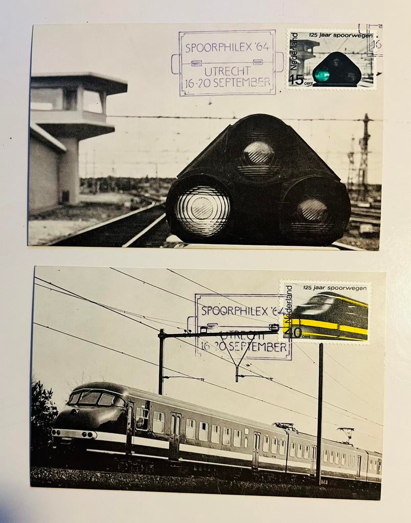 2 bijzondere spoorwegen kaarten met postzegel, Verzamelen, Verzenden, 1980 tot heden, Zuid-Holland