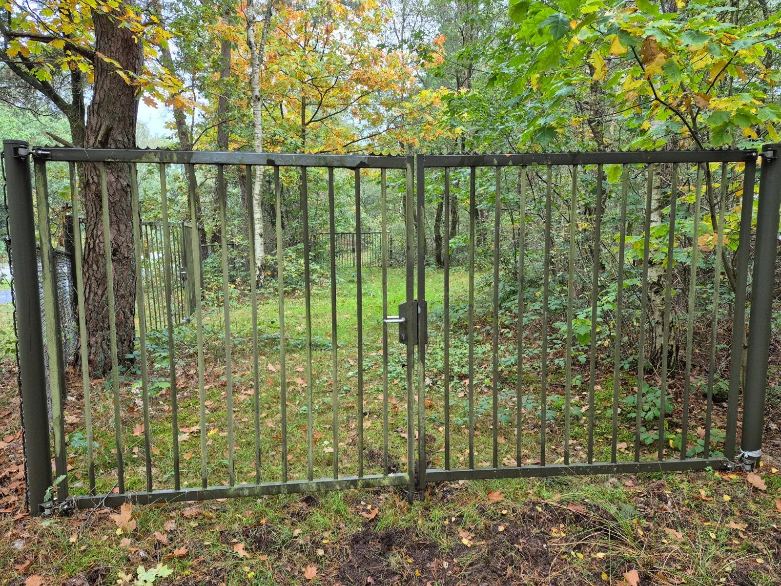 Stalen hekken met poort - Gebruikt, maar in goede staat, Met poort, Gebruikt, IJzer, Spijlenhekwerk