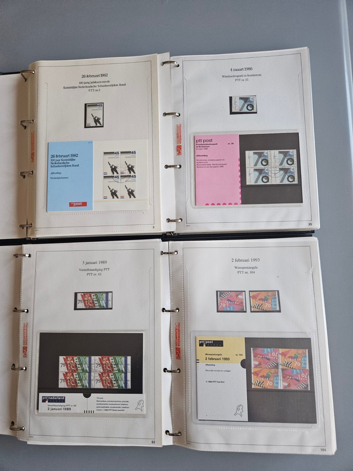4 DAVO albums met Pz mapjes + alle zegels extra gestempeld, Verzenden, Verzamelalbum