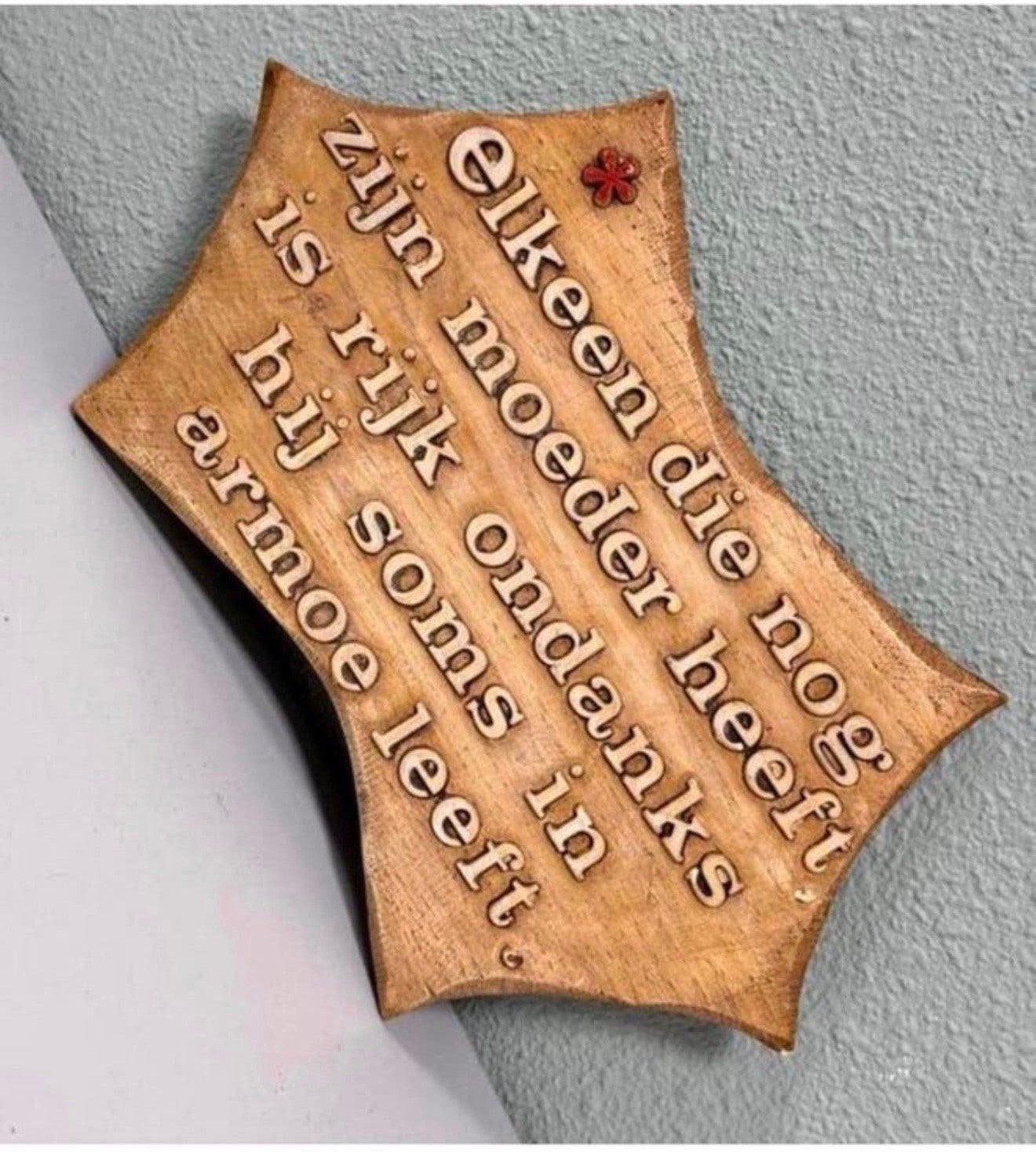Vintage hout houten Tekstbord spreuk wandbord moeder mama, P, P, P, Ophalen of Verzenden