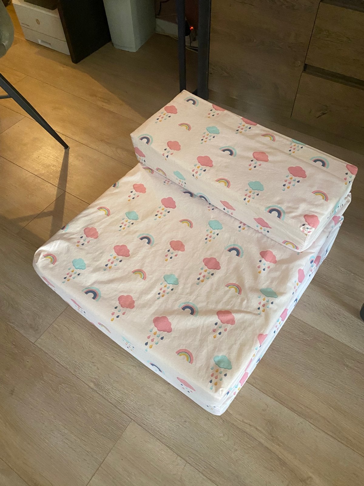 Zit bankje slaap matras, Gebruikt, Eenpersoons, Wit, Ophalen of Verzenden