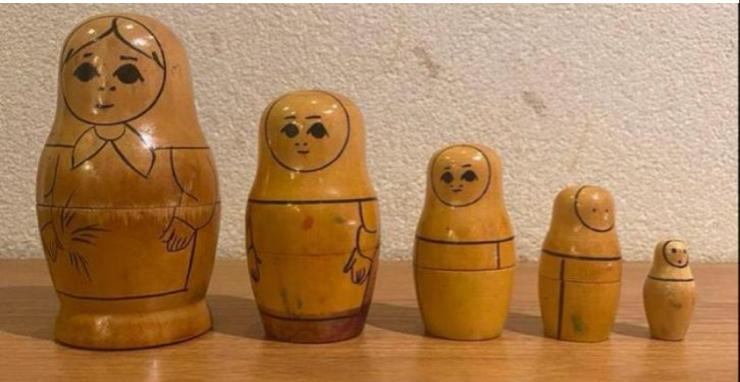 Vintage / Antieke Matroesjka's. 5 delig, Ophalen of Verzenden