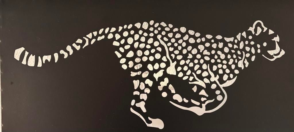 Laser art metaal mat zwart 50x25 cm, Ophalen of Verzenden
