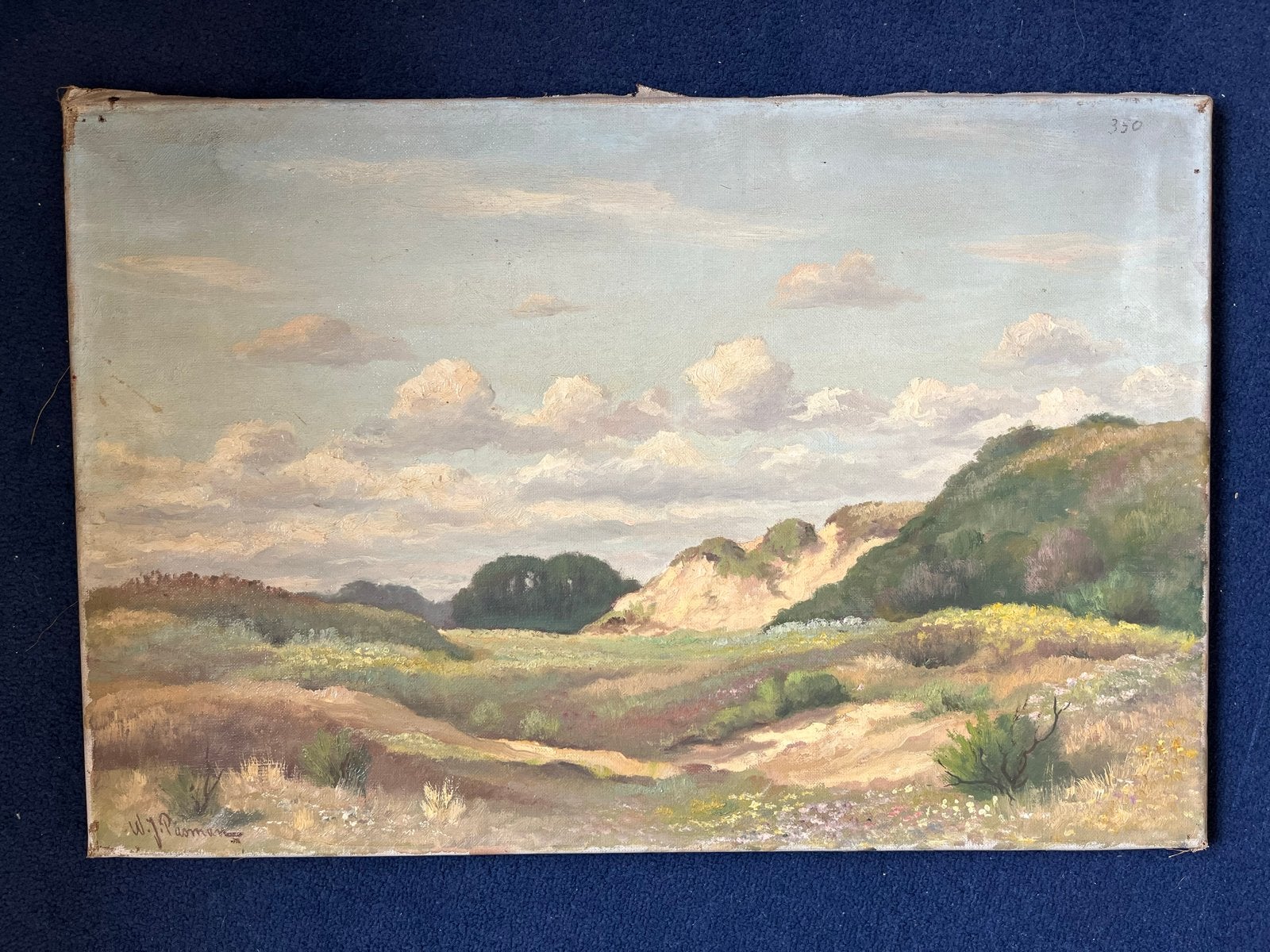 W.J. Pasman Duinlandschap Schilderij 60x40 cm, Ophalen of Verzenden