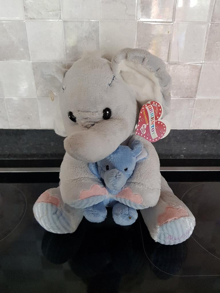 Knuffel olifantje met baby, Ophalen of Verzenden, Nieuw, Overige typen