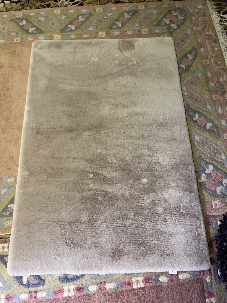 Vloerkleed taupe 100x150 cm, Ophalen, 50 tot 100 cm, Zo goed als nieuw, 150 tot 200 cm