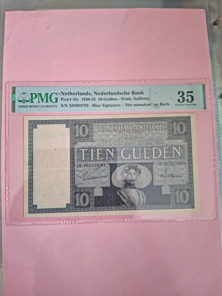 10 gulden Zeeuws Meisje uit 1930 in PR- gekeurd PMG 35, Postzegels en Munten, Bankbiljetten | Nederland, Ophalen of Verzenden