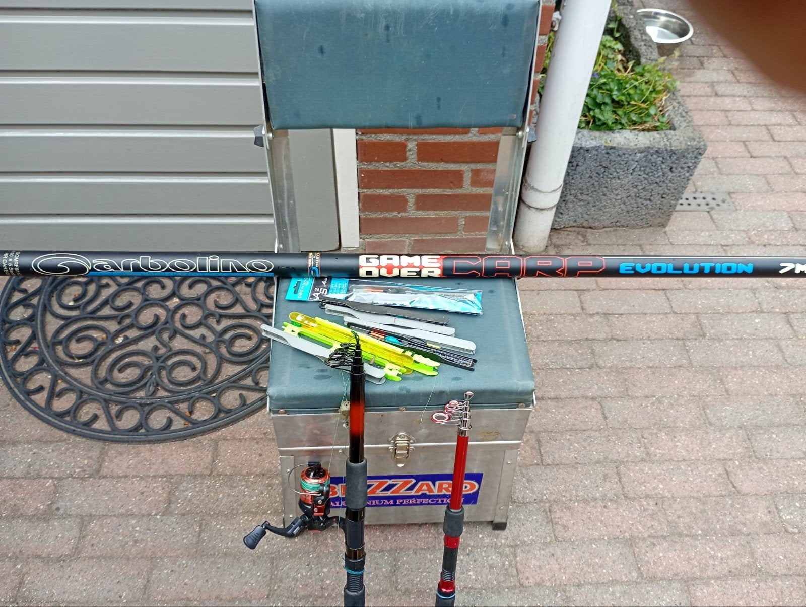 viskoffer, hengels en accessoires, Watersport en Boten, Ophalen, Gebruikt