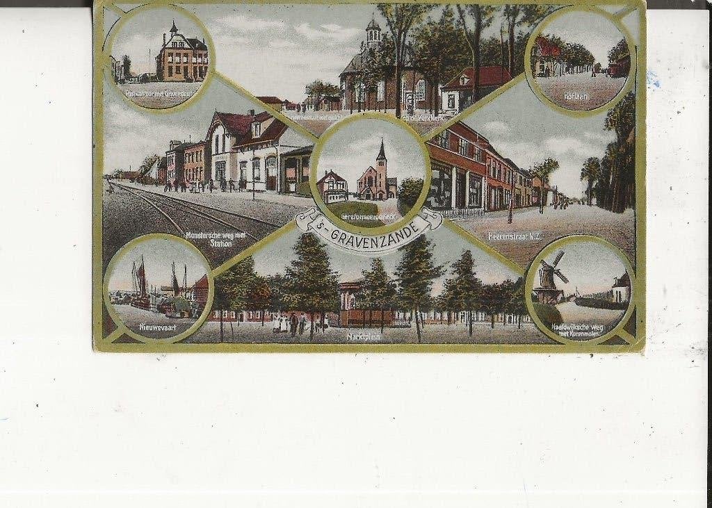s Gravenzande 9-Luik met Station 22-7-1926, Verzamelen, Ansichtkaarten | Nederland, Ophalen of Verzenden, 1920 tot 1940, Gelopen