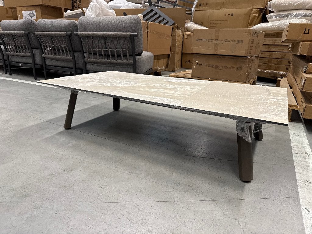 Oasis tafel Trespa Travertin Tierra Outdoor, Tuin en Terras, Ophalen of Verzenden, Zo goed als nieuw