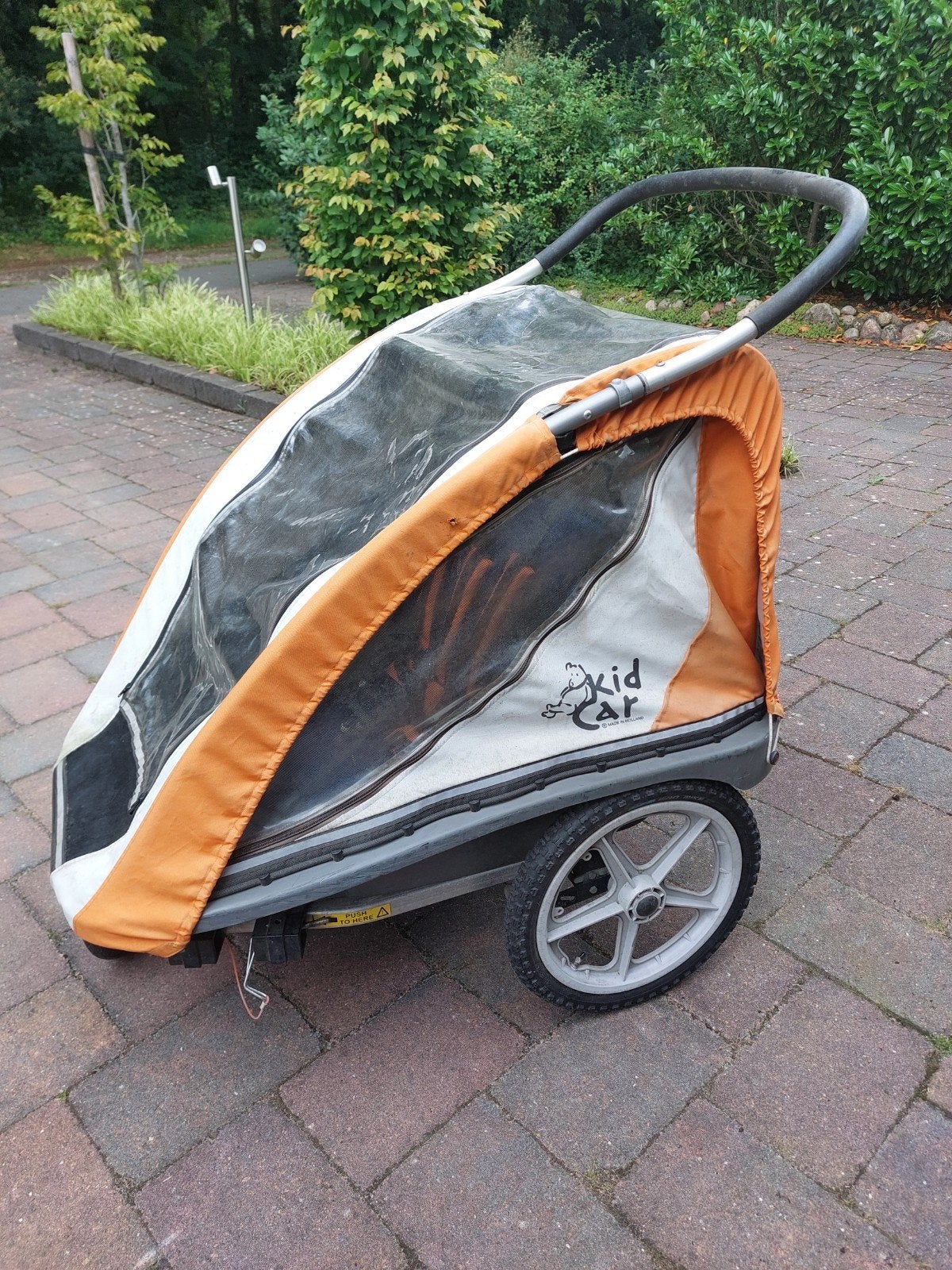 Kidcar voor 2 kids, incl. fiets koppeling, Ophalen, Vering, Kid Car, Zo goed als nieuw