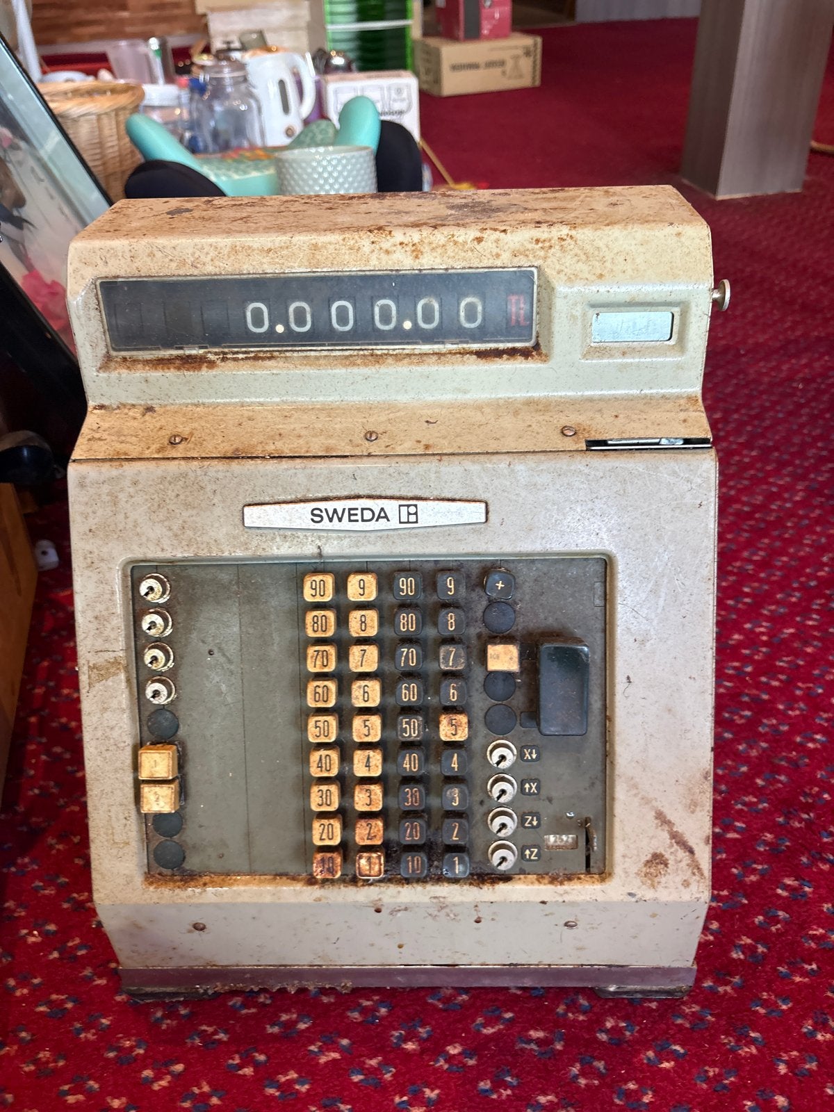 Vintage Sweda Kassa: Uniek Decoratiestuk met Karakter, Ophalen