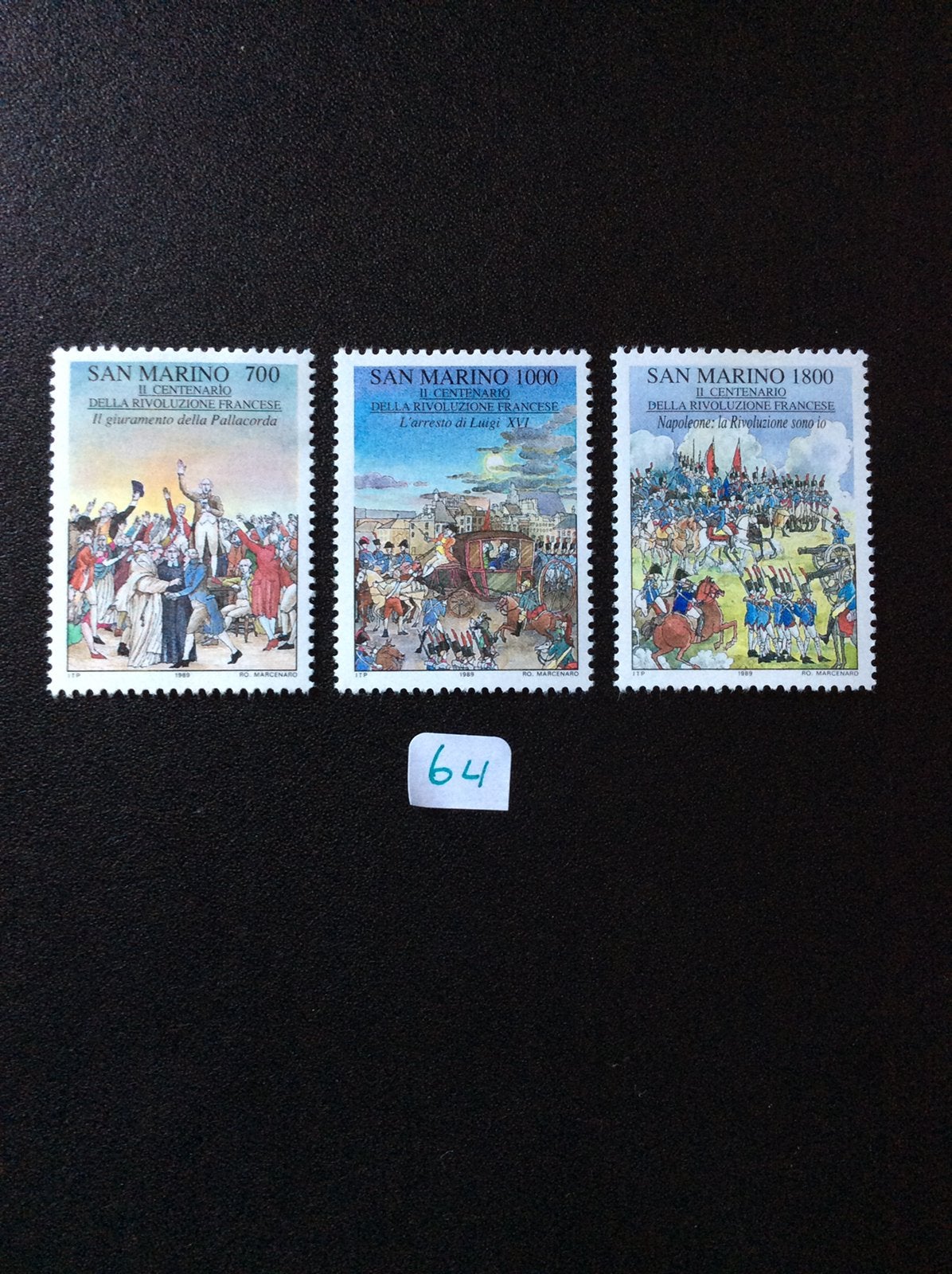 San Marino postzegels 1989 pfr Mi 1421/23, Ophalen of Verzenden, Overige landen