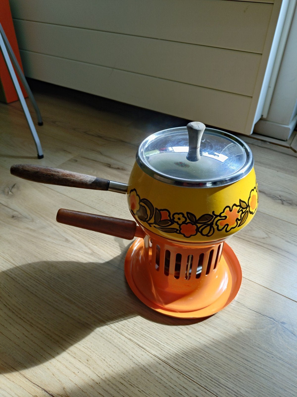 Retro Fonduepan - Gezellige Avonden Gegarandeerd!, Ophalen of Verzenden, Gebruikt, Brander, Fondueset