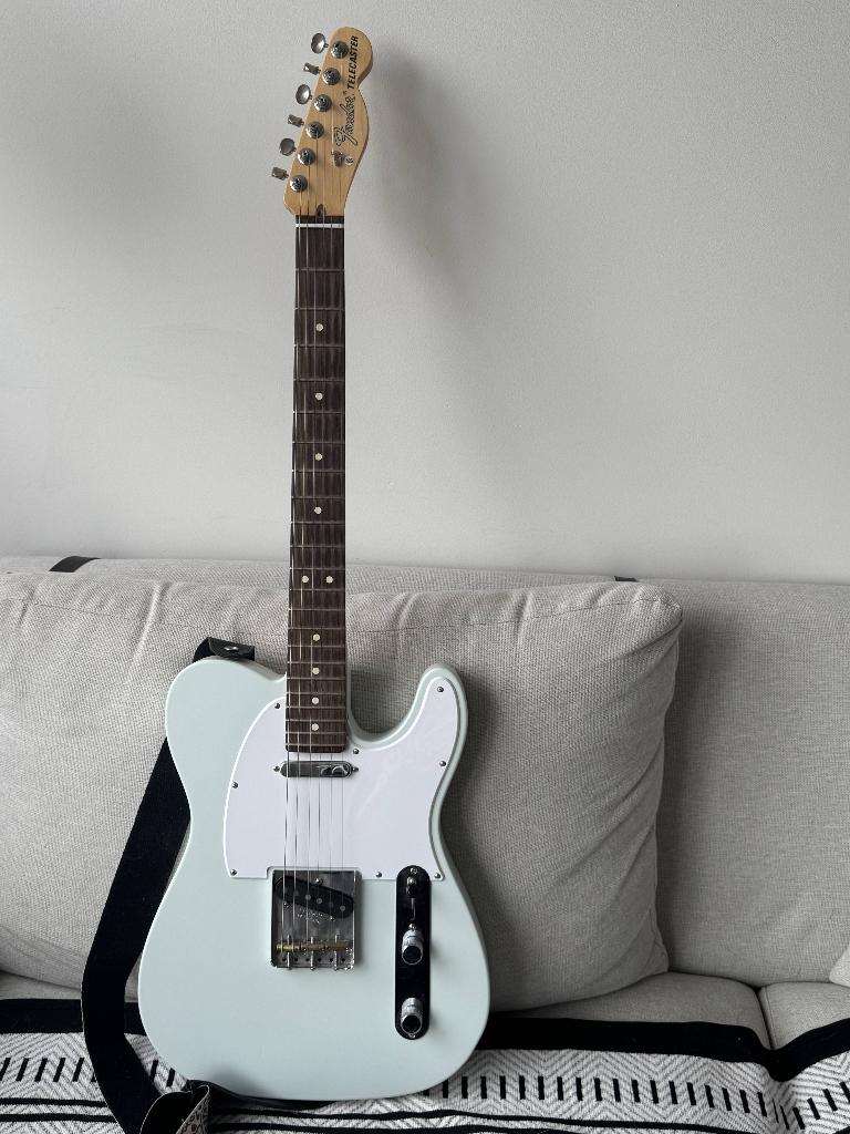 Fender American Performer Telecaster - Satin Sonic Blue, Muziek en Instrumenten, Snaarinstrumenten | Gitaren | Akoestisch, Zo goed als nieuw