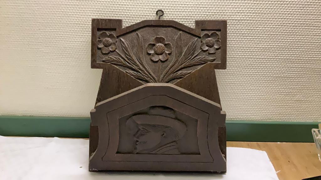 Houten wand-postvak, brocante, Antiek en Kunst, Ophalen of Verzenden