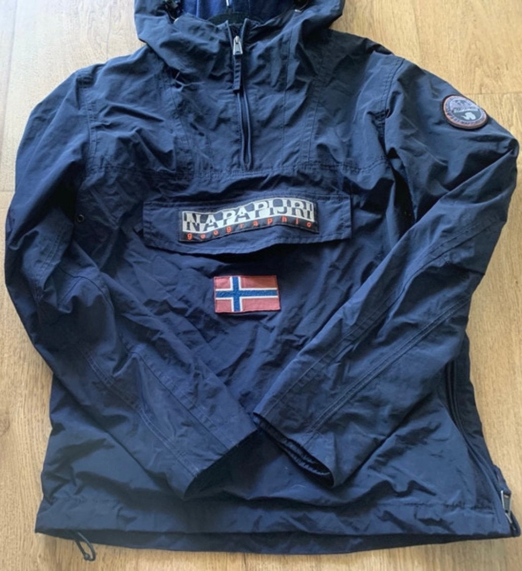 Napapijri Skidoo Anorak Jas - Donkerblauw - Maat S, Ophalen of Verzenden, Gedragen, Maat 46 (S) of kleiner, Blauw