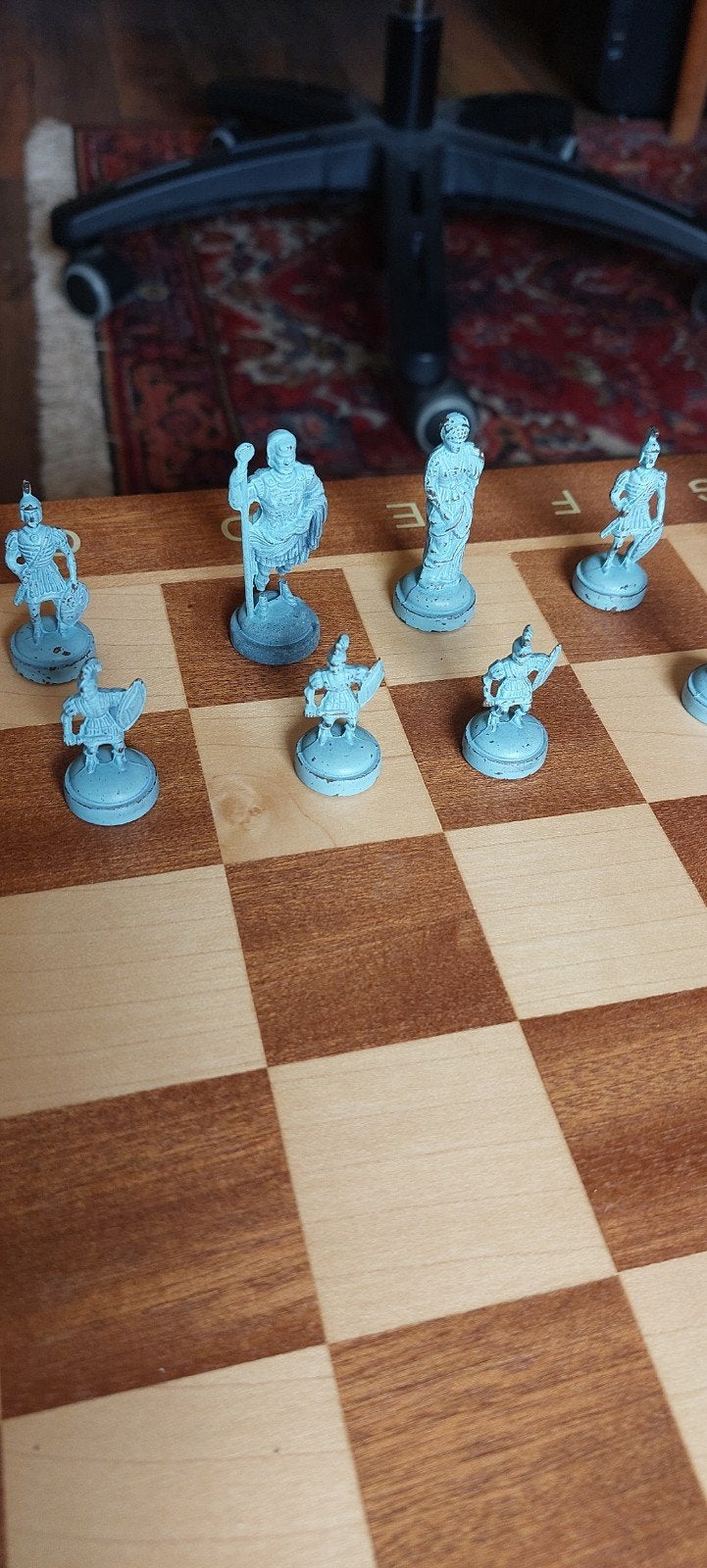 Metalen Schaakstukken - Griekse Mythologie Thema, Een of twee spelers, Ophalen of Verzenden, Gebruikt