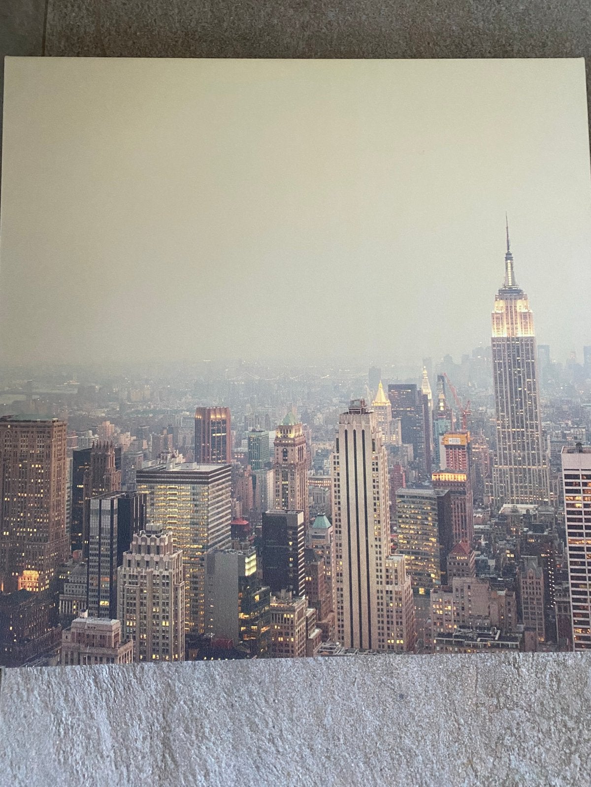 Schilderij en naam New York, Ophalen