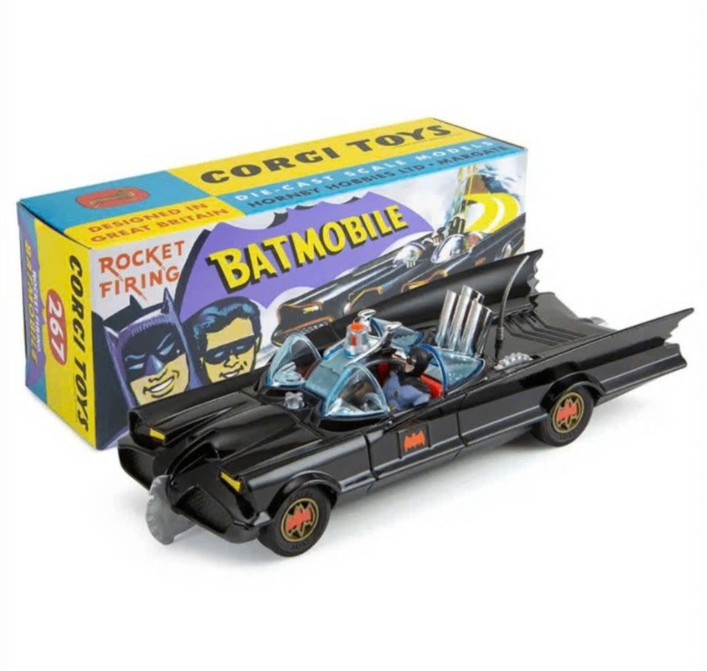 Batmobile GLANZEND ZWART CORGI Model Club SCHAAL 1:46 R 267