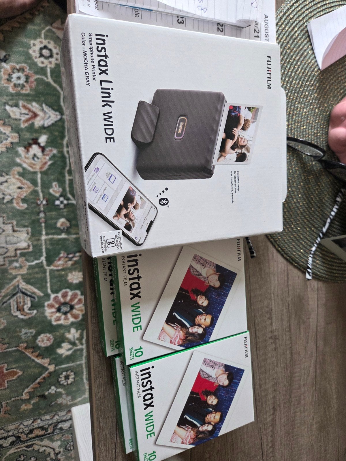 Fujifilm Instax Link Wide Smartphone Printer Mocha Gray, Ophalen, Accu, Bluetooth, Overige typen