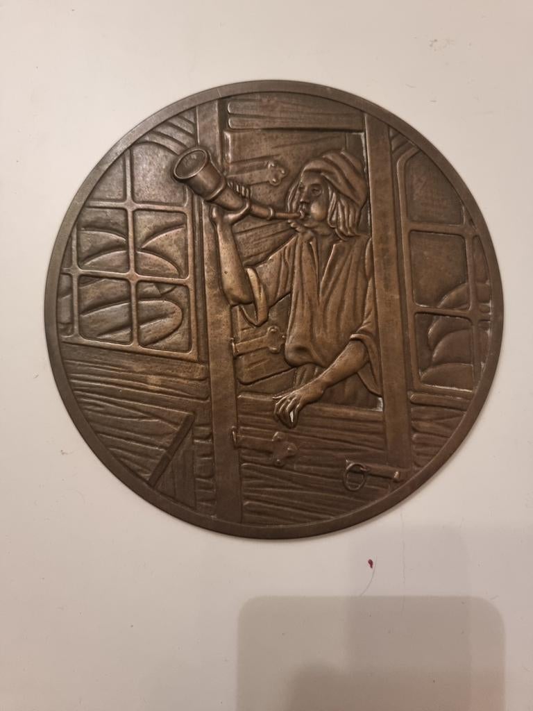 Vintage bronzen plaquette 'De Nachtwacht' - Rembrandt, Ophalen of Verzenden