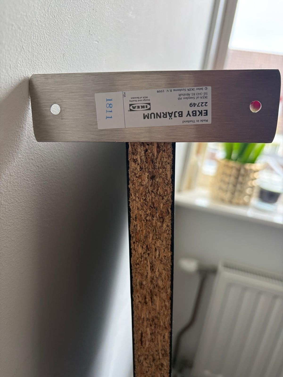 5x IKEA Ekby Bjärnum plank met beugels 128x22 cm, Ophalen of Verzenden, Gebruikt