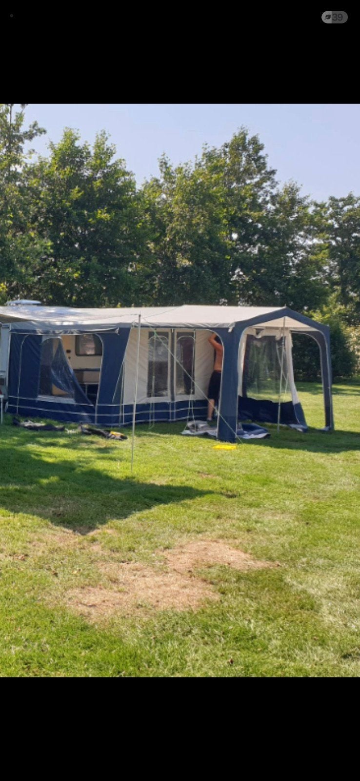 Dorema voortent Garda XL 300 met erker en stokken, Ophalen of Verzenden, Zo goed als nieuw, Ten Cate All Season 240g/m2, Dorema