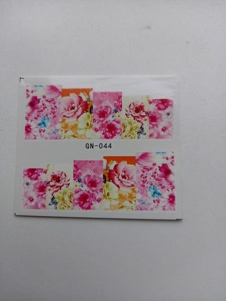 Velletje nagel water decals stickers GN-044 bloemen roze, Verzenden, Nieuw, Toebehoren, Handen en Nagels