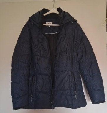 Donkerblauwe gewatteerde jas Maat XL, Kleding | Dames, Ophalen, Blauw, Maat 46/48 (XL) of groter, Miss Etam