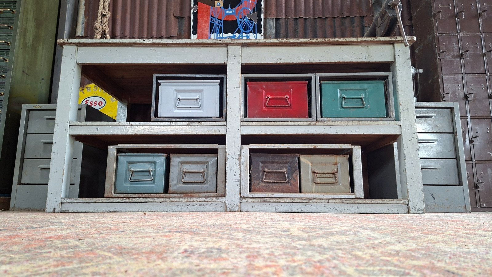 Robuuste Vintage Werkbank - Werktafel, Ophalen